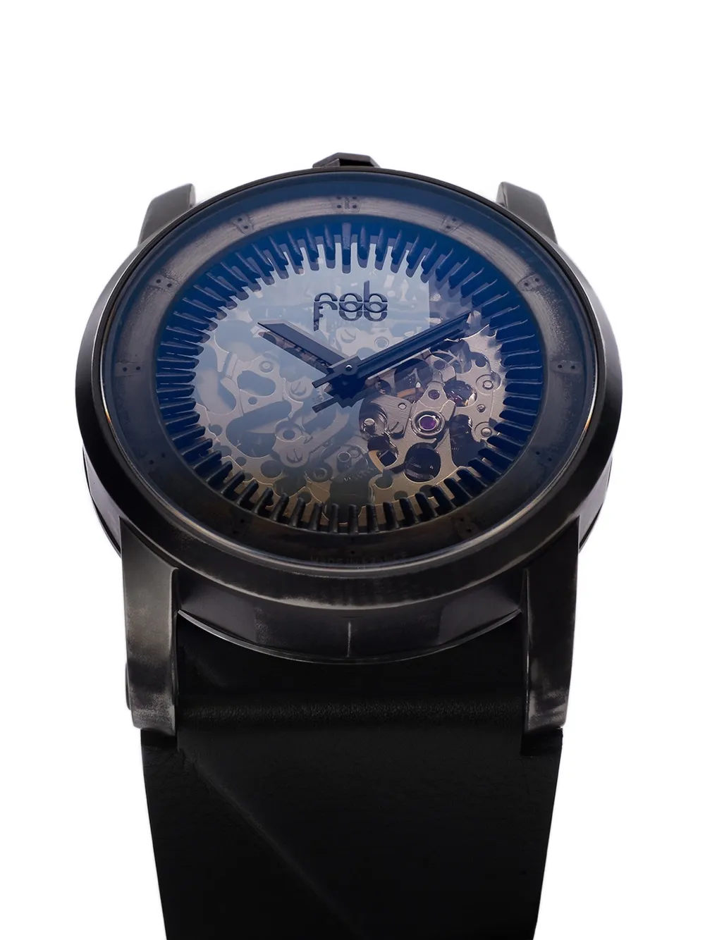  Fob Paris R413 Leather Watch - Black 