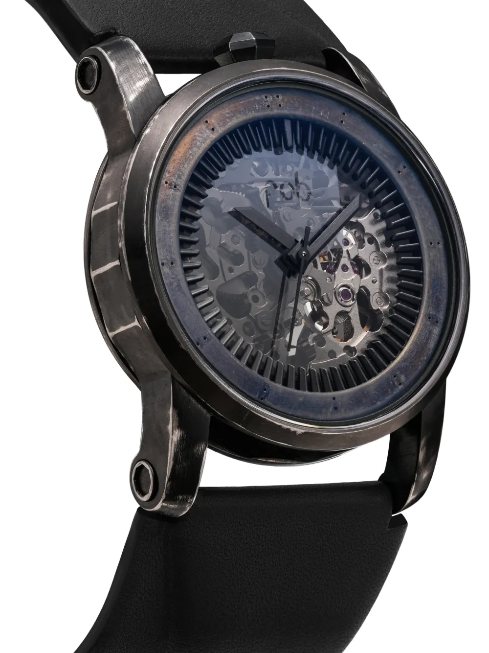  Fob Paris R413 Leather Watch - Black 