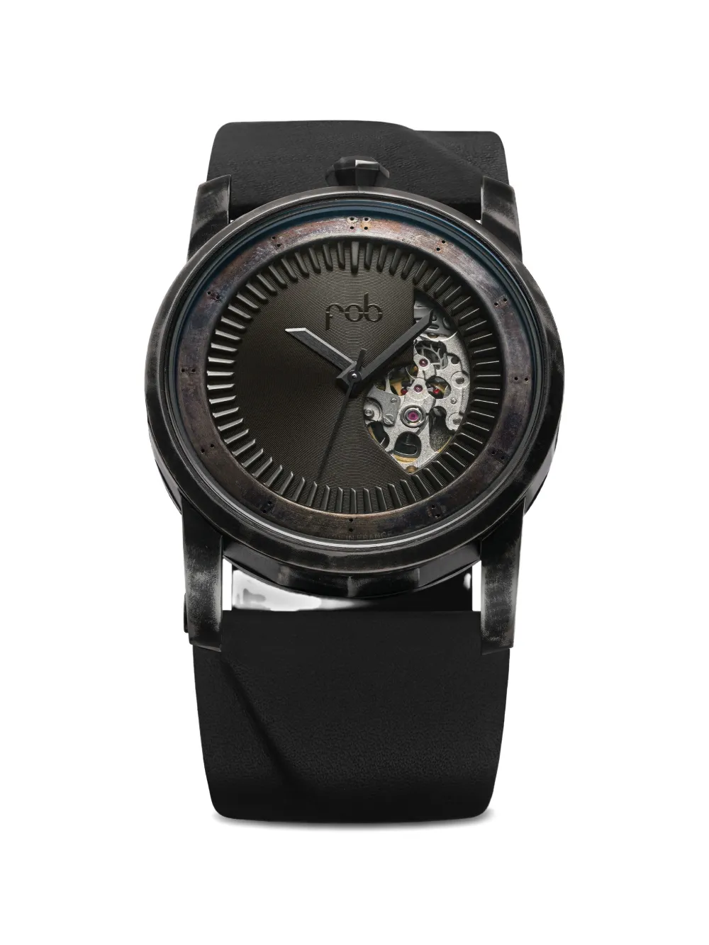 Fob Paris leather torch 41mm watch - Nero