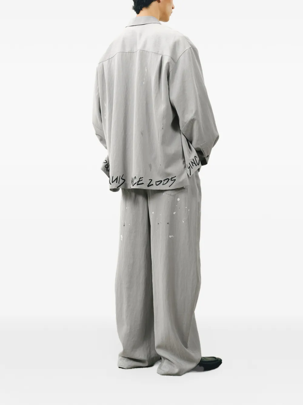 CROQUIS Splash ruimvallende broek Grijs