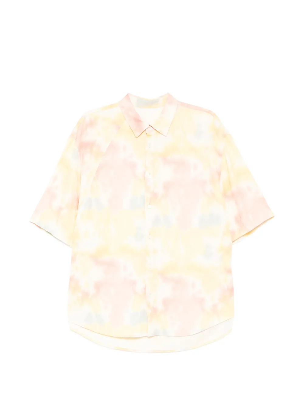 CROQUIS Camicia a maniche corte con fantasia tie-dye - Giallo