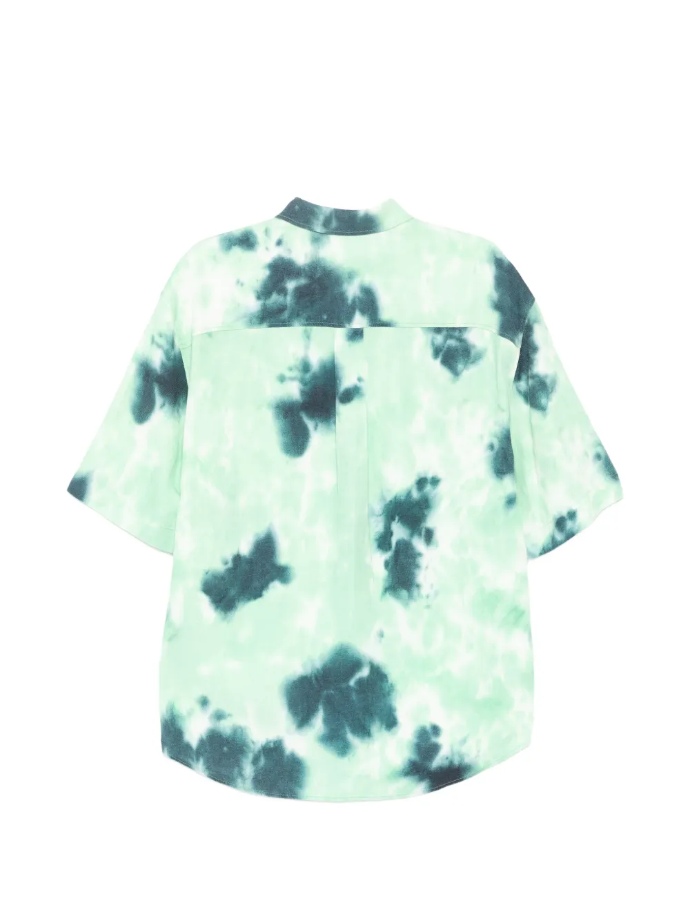 CROQUIS Overhemd met tie-dye print en korte mouwen Groen