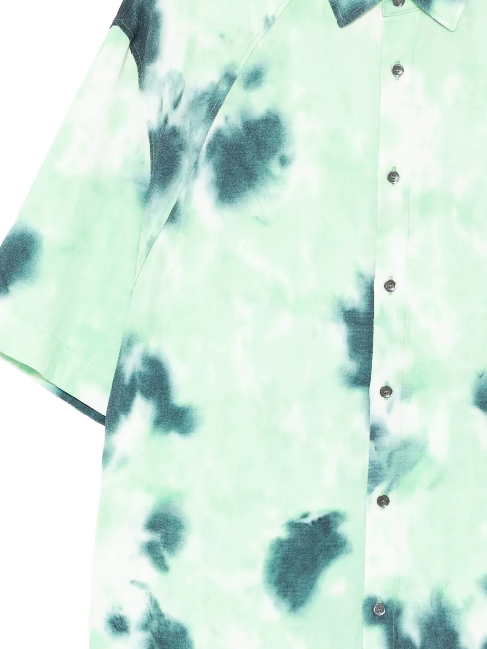 CROQUIS Overhemd met tie-dye print en korte mouwen Groen