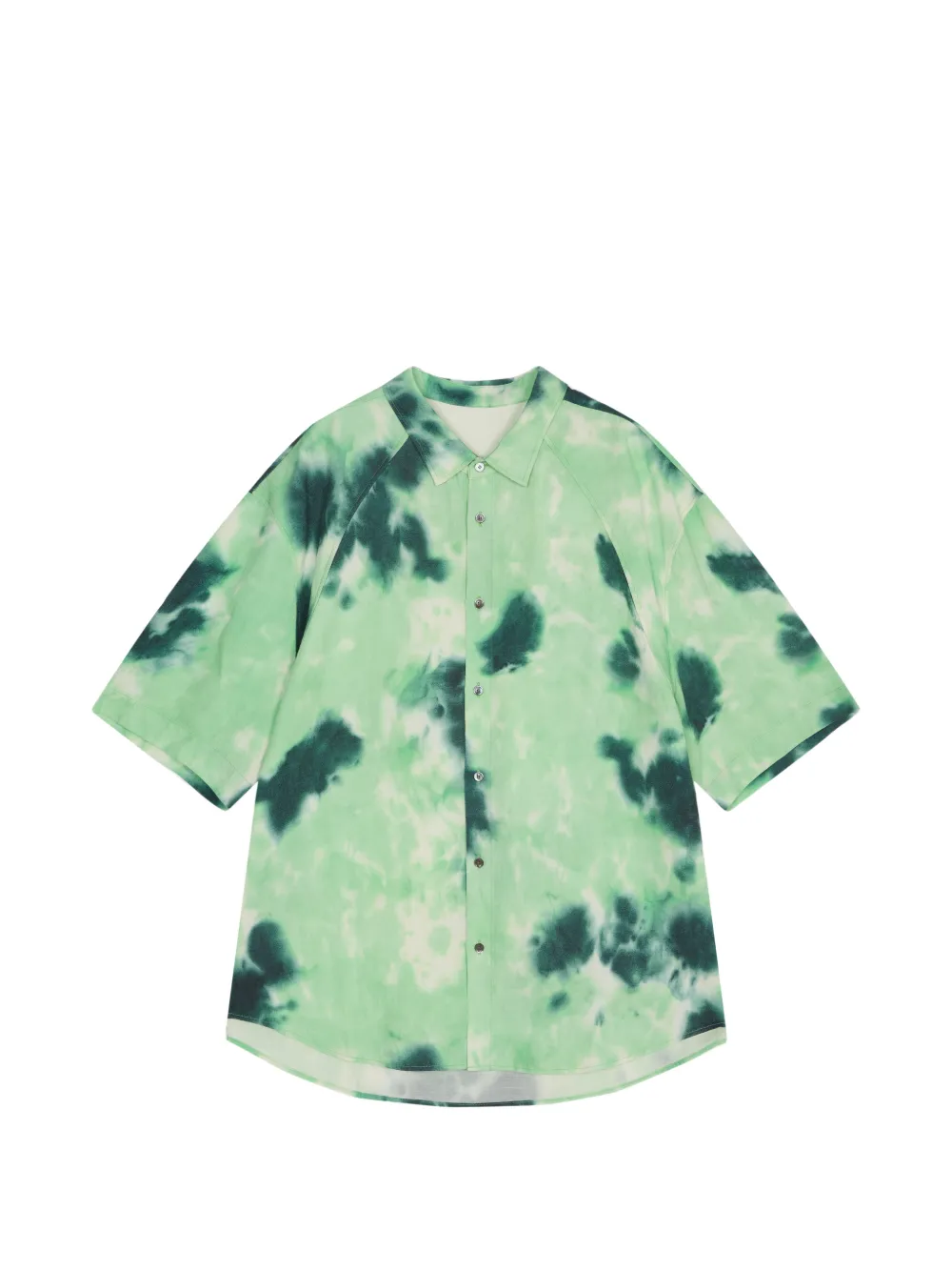 CROQUIS Overhemd met tie-dye print en korte mouwen Groen