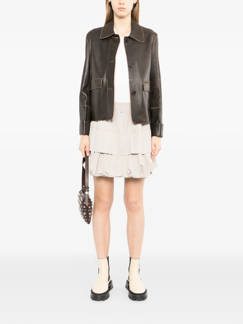 JNBY Gelaagde mini-rok Beige