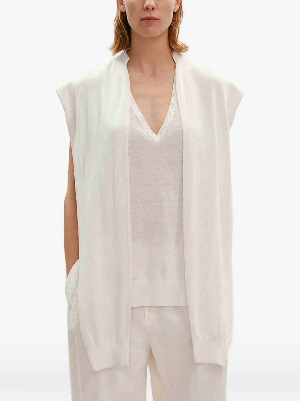 LESS Canotta con scollo a V - Bianco