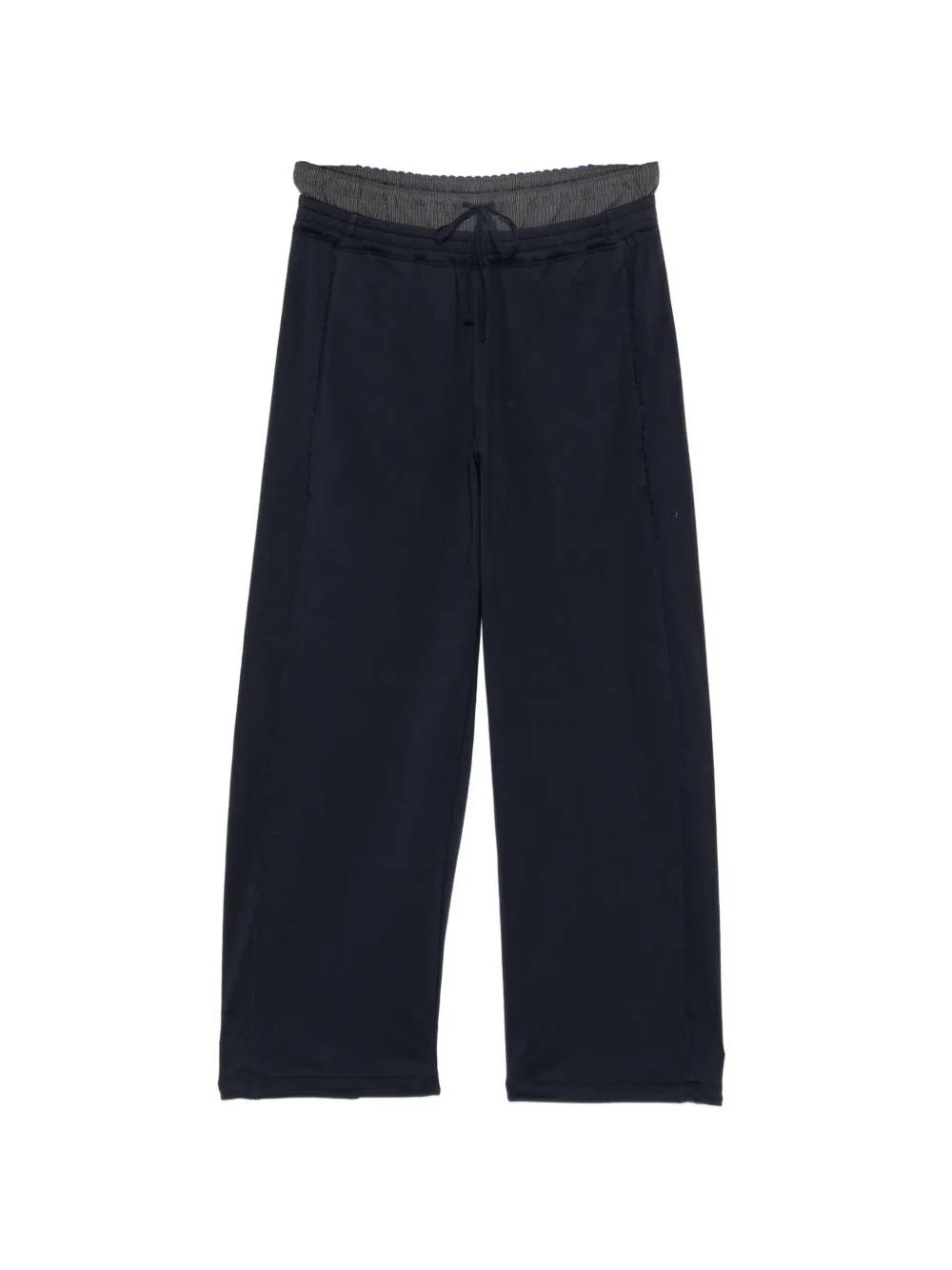 Jnby Contrast-panel Elongating Trousers In Black
