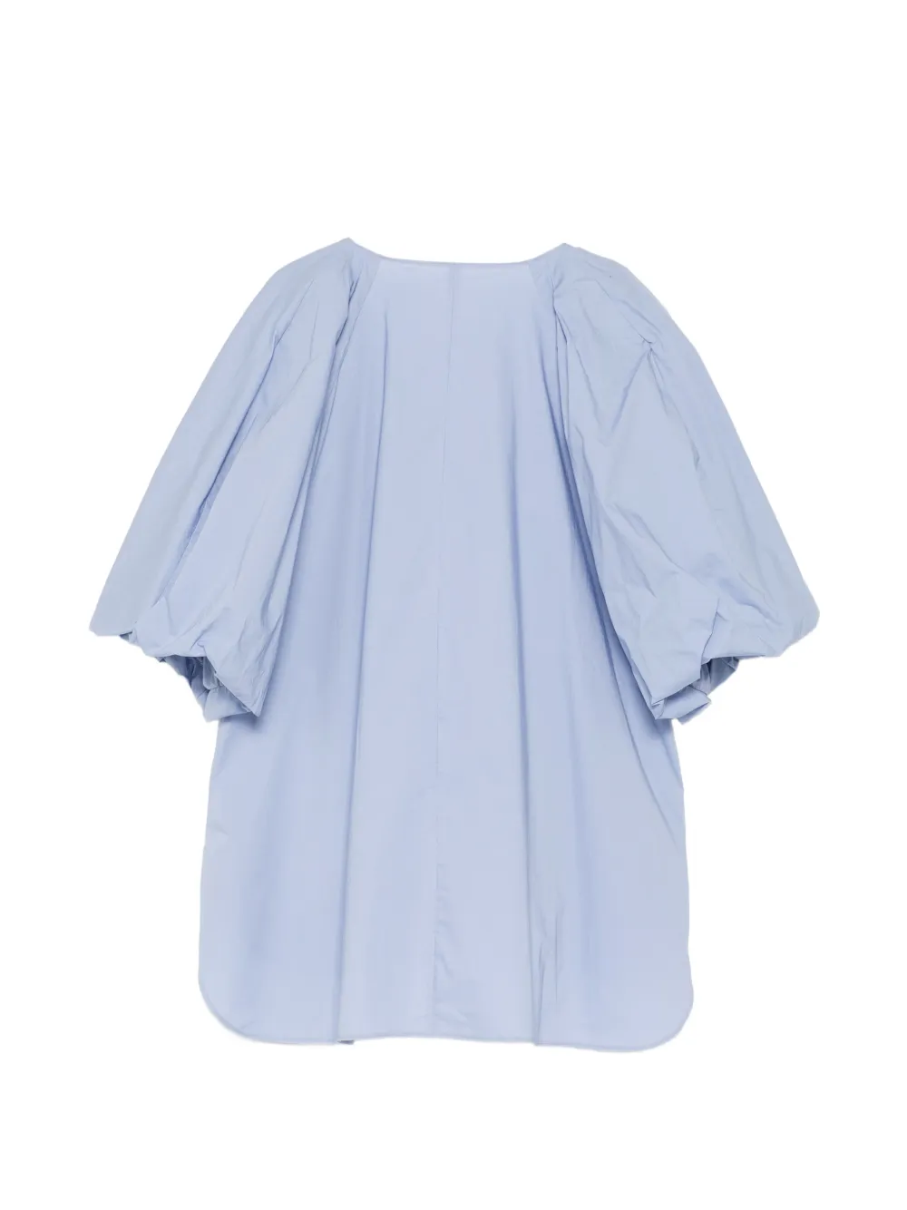 JNBY Metalen geplooide blouse met V-hals Blauw