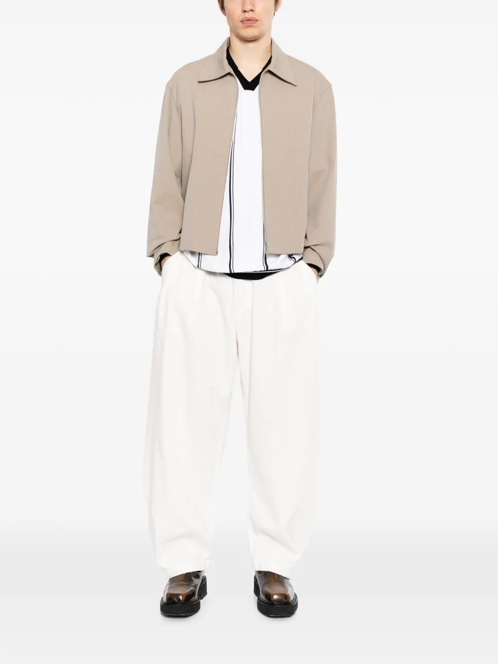 CROQUIS Broek met elastische tailleband Wit