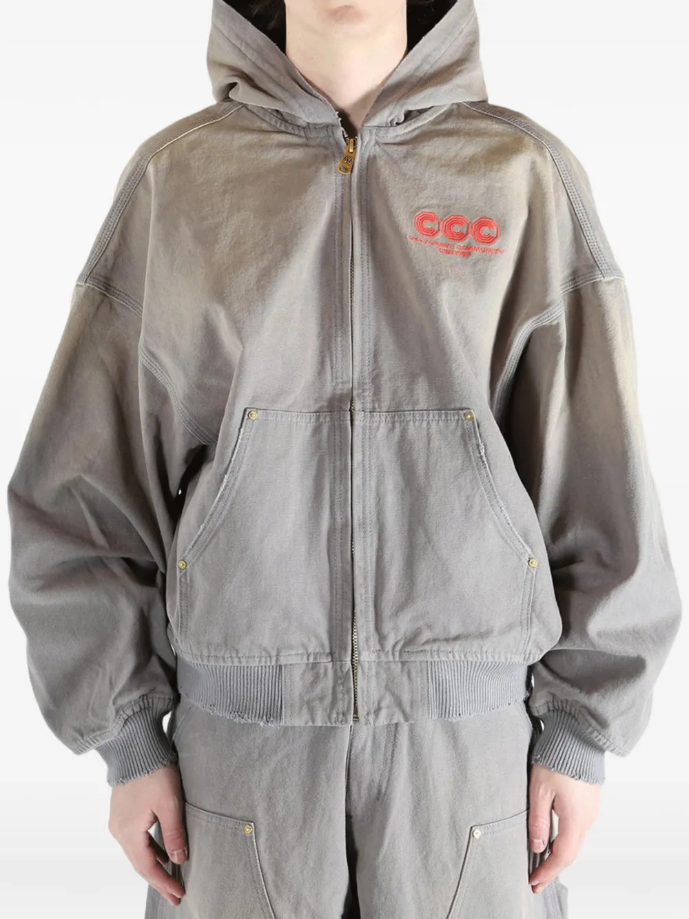  Willy Chavarria Zip Hoodie - Grey 