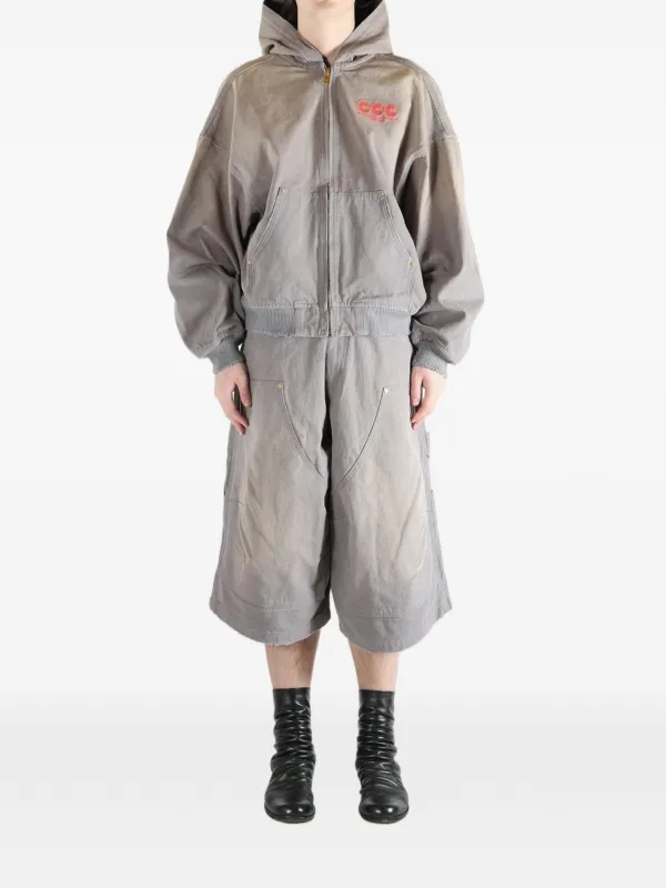 ✖️Chavarria クロップドパーカー グレー Willy Chavarria ジップ パーカー | グレー | FARFETCH JP