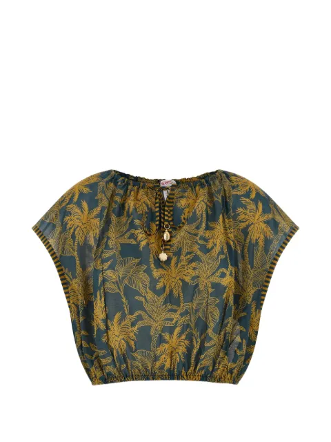 ERES Crocodile drawstring-detail patterned top