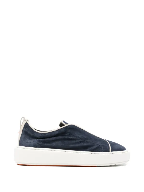 Santoni Victory Slip-on Sneakers in Blue