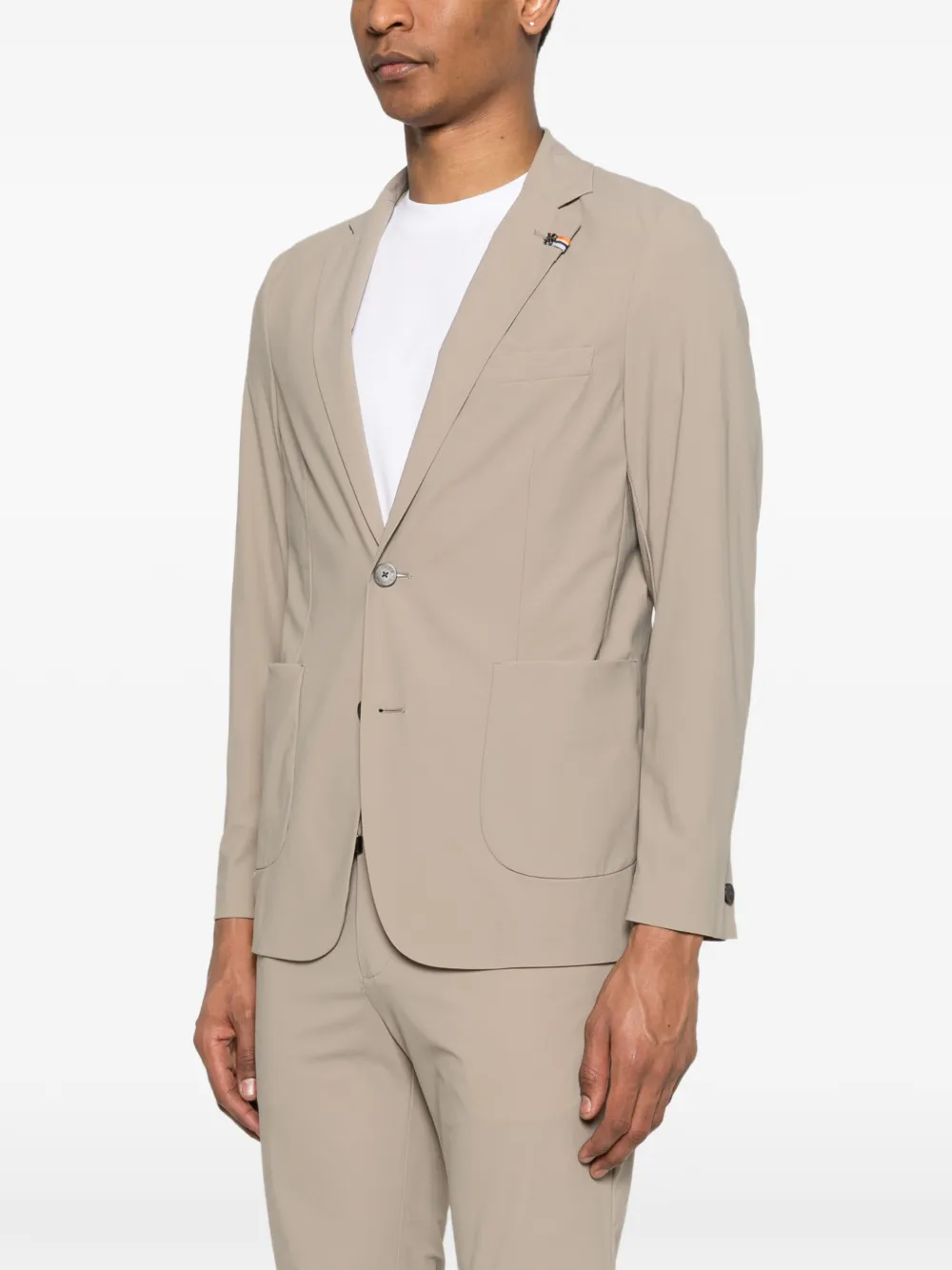  Distretto 12 Active Single-breasted Patch-pocket Jacket - Neutrals 