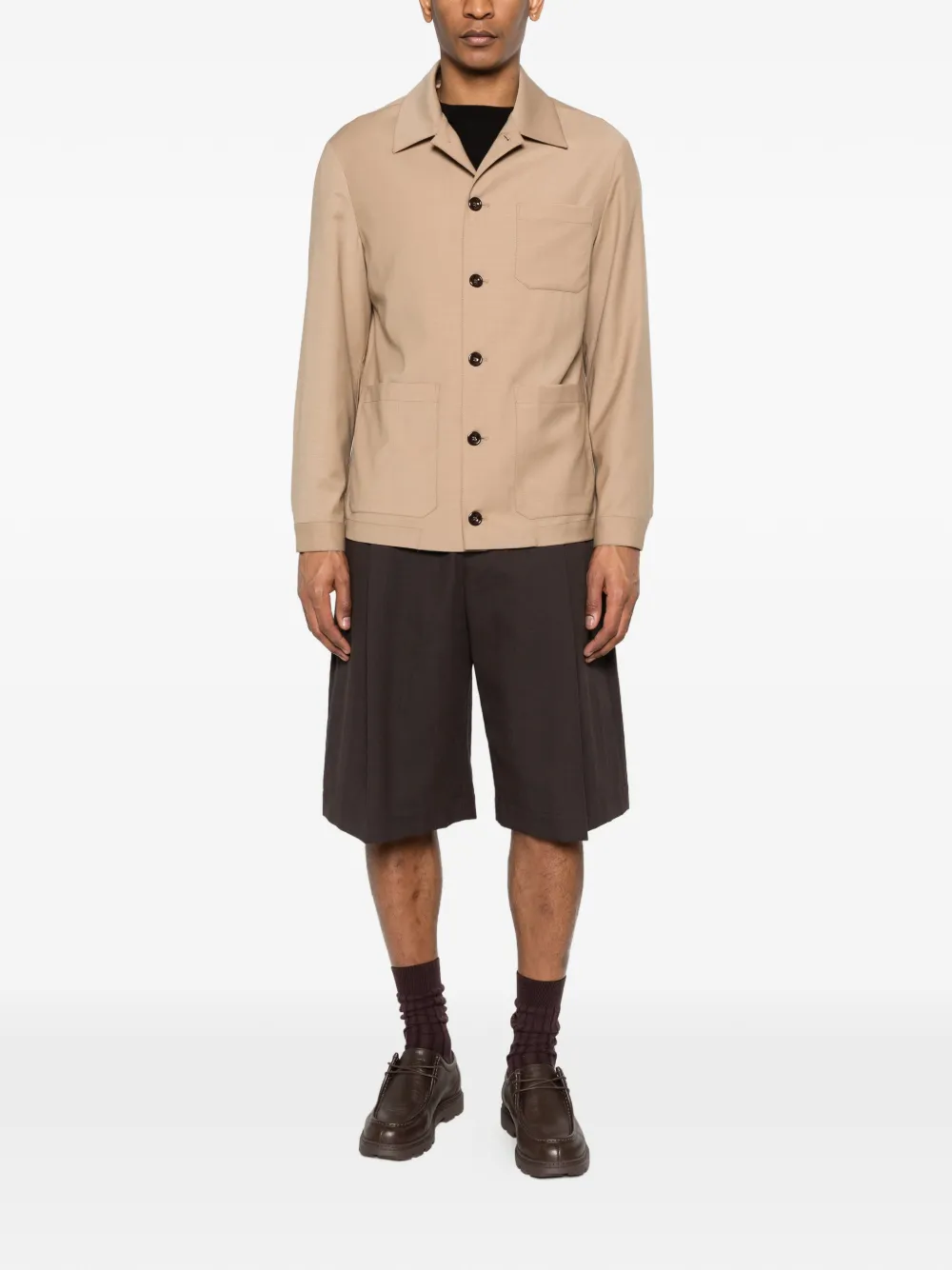  New York Resident Patch-pocket Button Shirt - Neutrals 