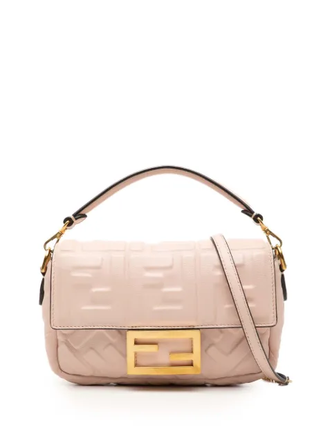 Fendi Pre-Owned 2000-2010 Mini Zucca Embossed Leather Baguette satchel