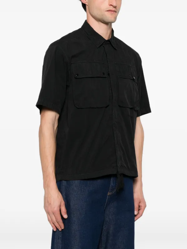 C.P. Company 50 Fili short-sleeve Zip Shirt | Black | FARFETCH PT