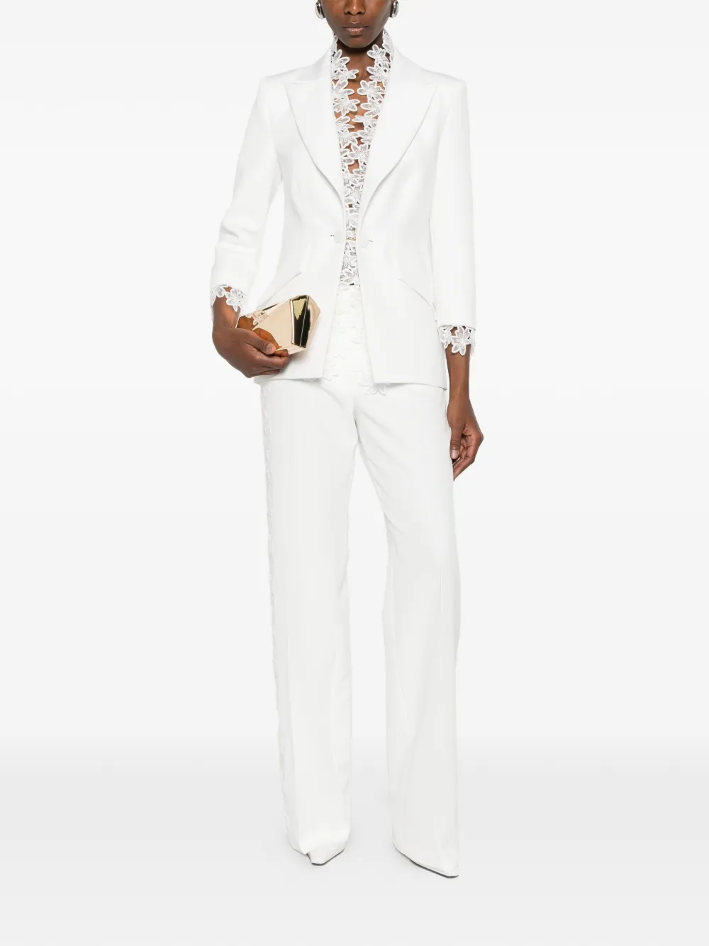 Babylone Paris Broek met kanten detail Wit