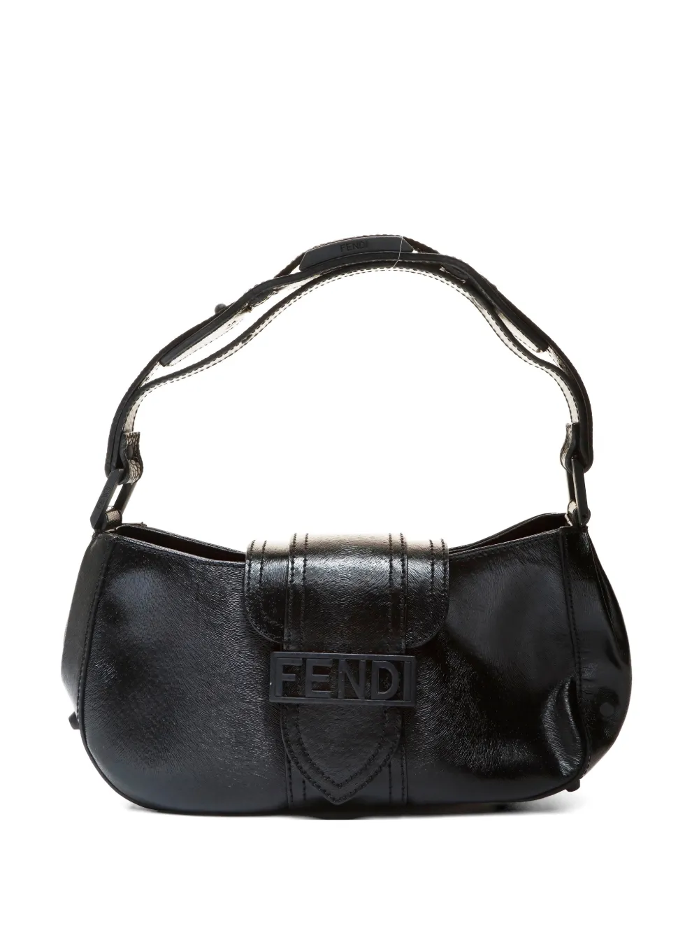 Fendi Pre-Owned 2000s logo-detail studded shoulder bag - Nero