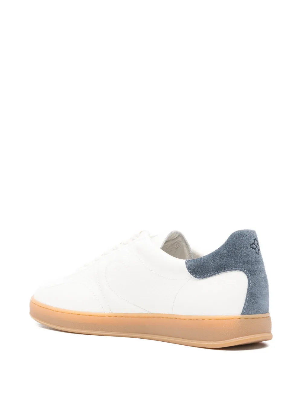 Tagliatore suede-panelled grained-leather sneakers Wit