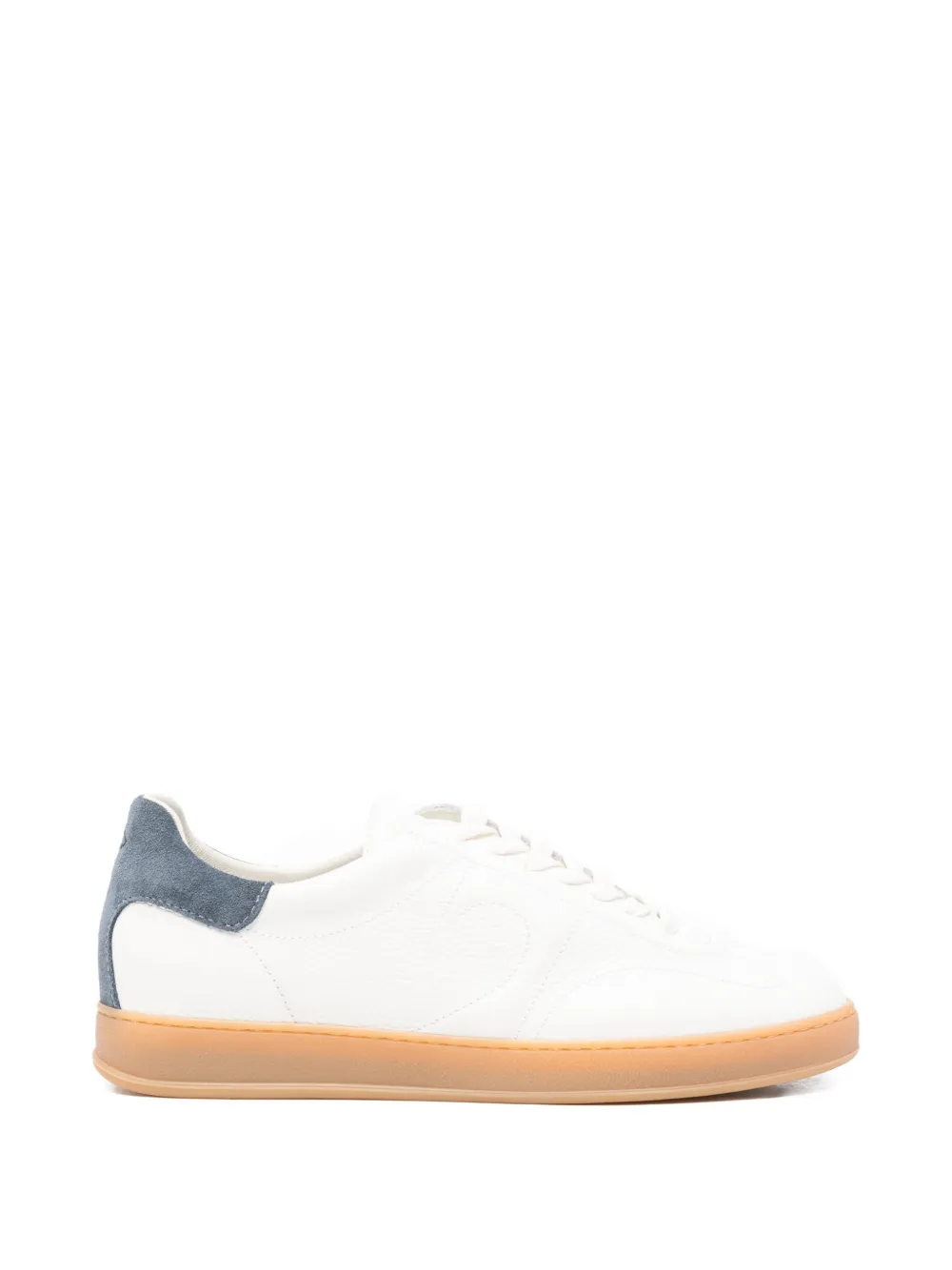 Tagliatore suede-panelled grained-leather sneakers Wit