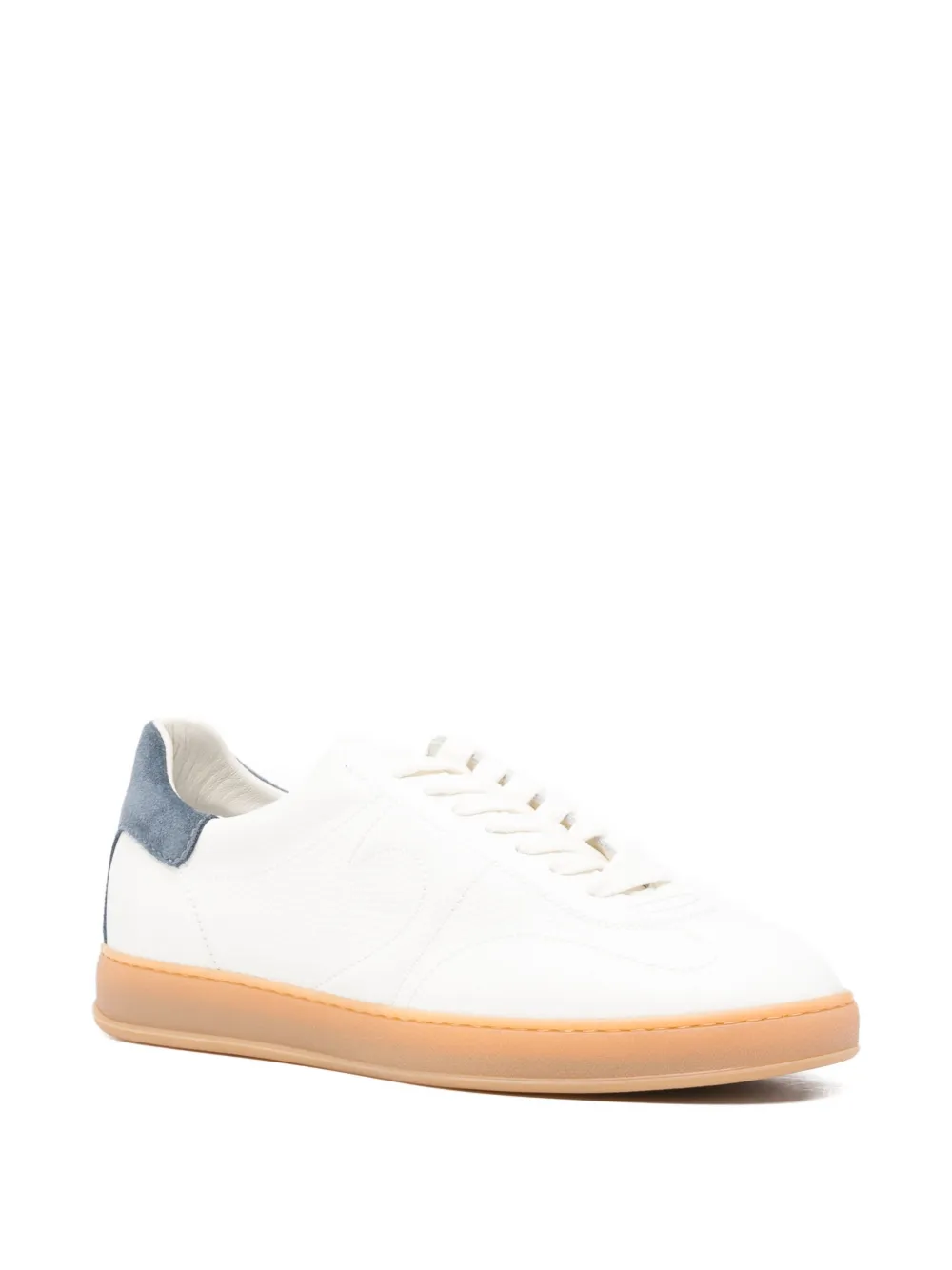 Tagliatore suede-panelled grained-leather sneakers Wit