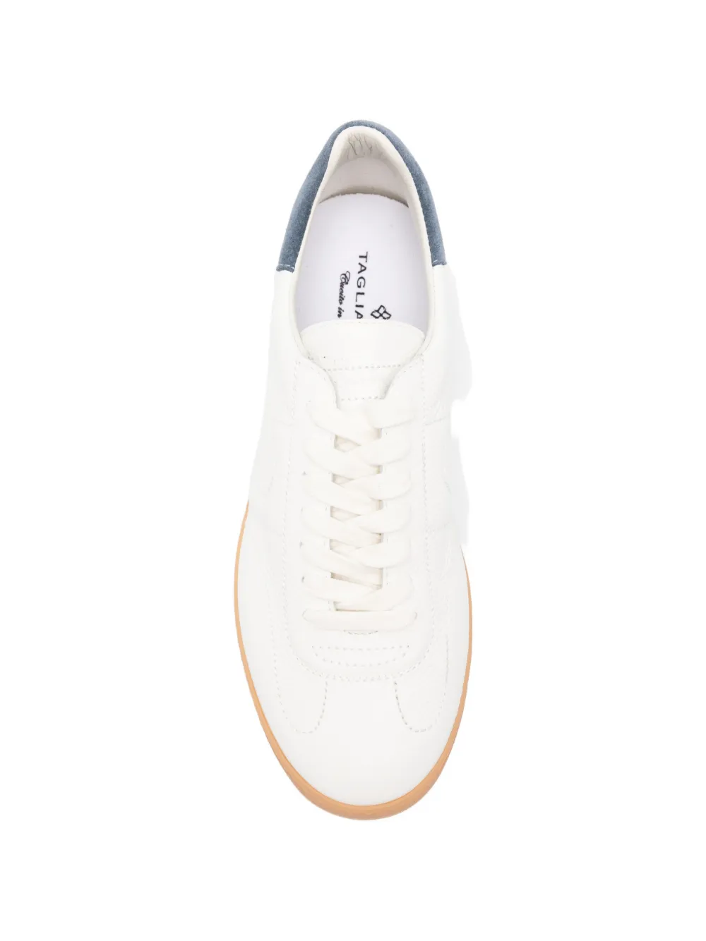 Tagliatore suede-panelled grained-leather sneakers Wit