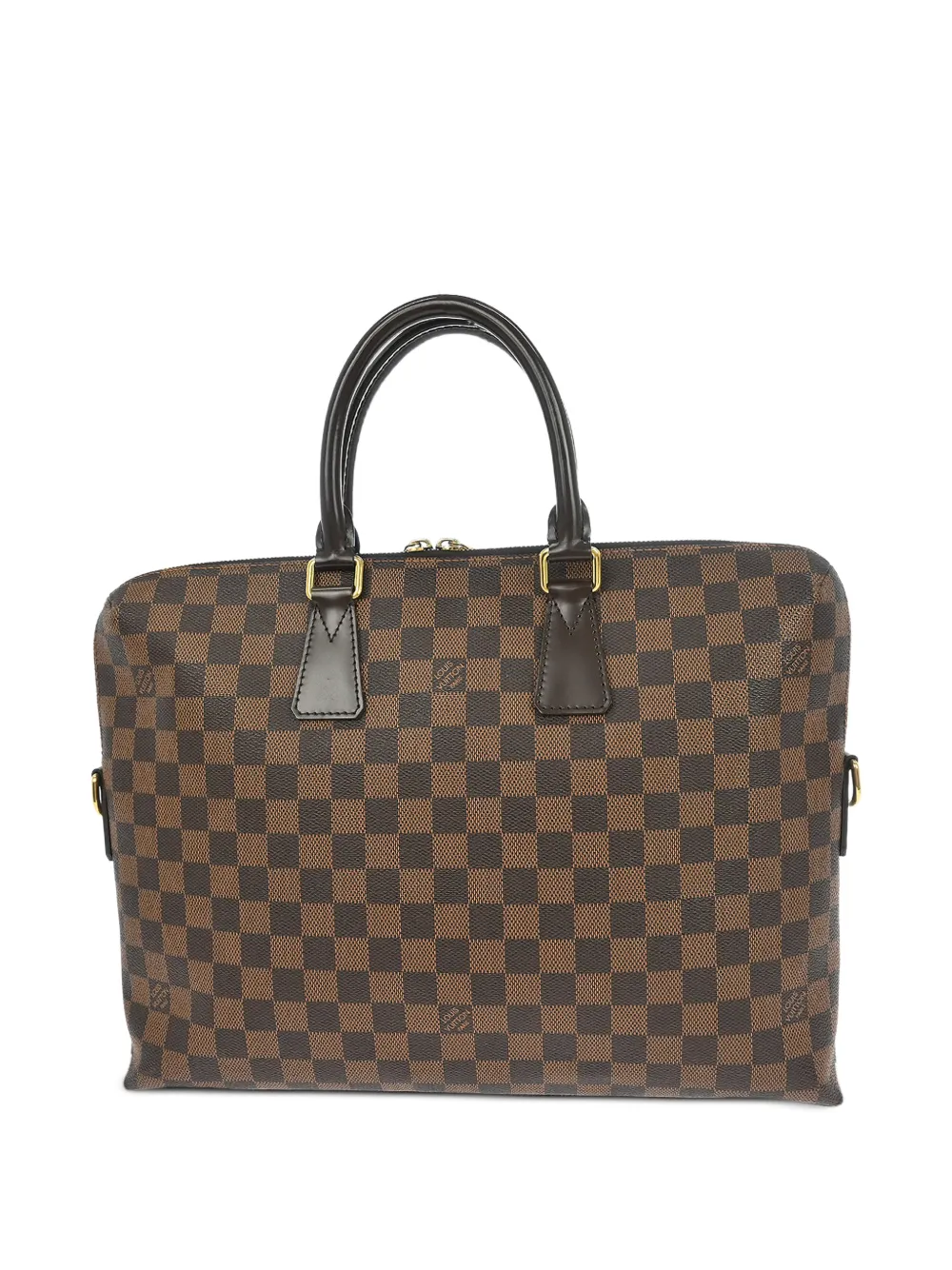  Louis Vuitton Pre-owned 2015 Checked Briefcase - Brown 