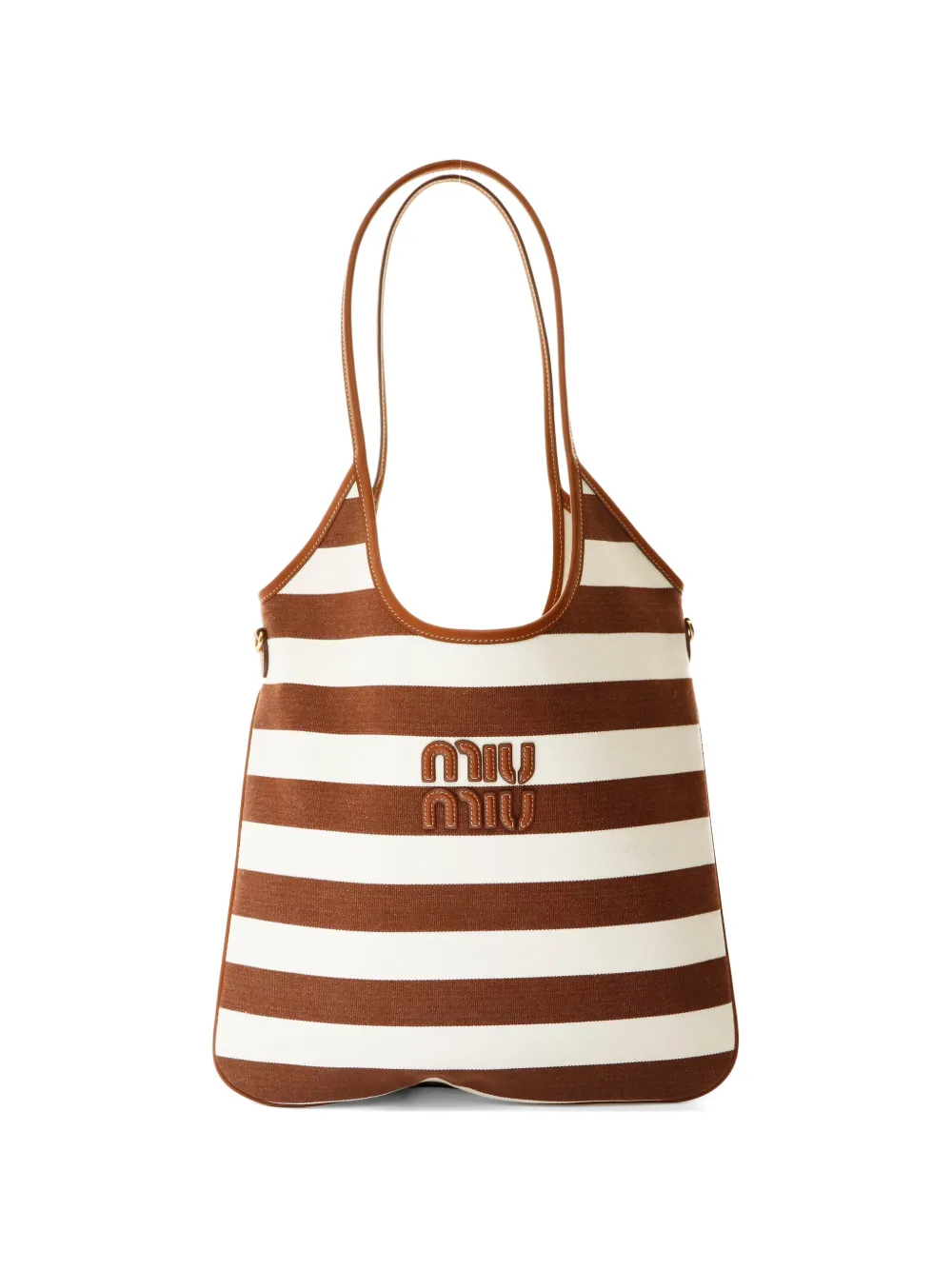 Miu Miu Pre-Owned 2020s Ivy striped shoulder-bag - Marrone