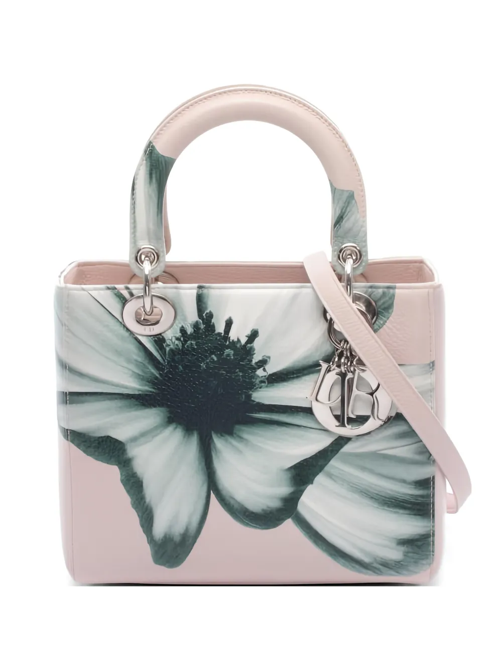 Christian Dior Pre-Owned 2010s Lady Dior two-way flower leather tote bag - Rosa