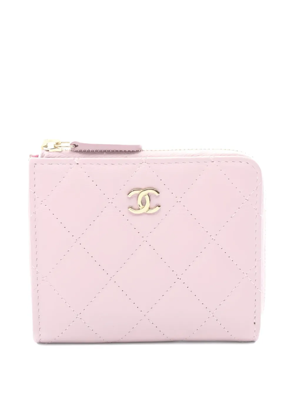 CHANEL Pre-Owned 2021 matelasse round wallet - Rosa