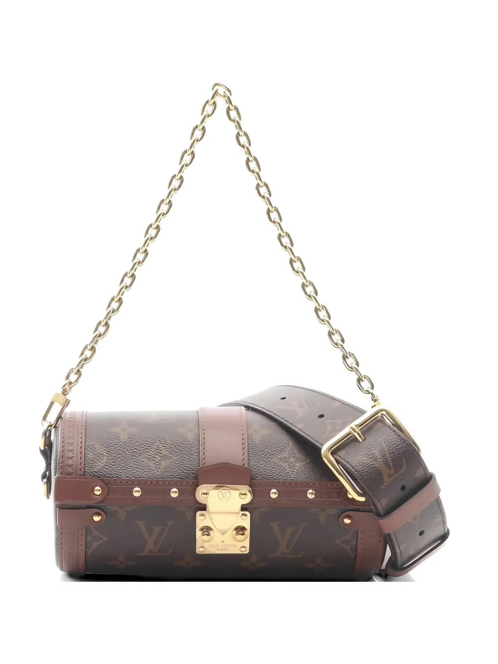 Louis Vuitton Pre-Owned 2021 Papillon monogram chain shoulder bag - Marrone