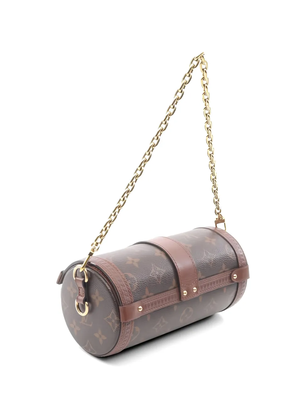  Louis Vuitton Pre-owned 2021 Papillon Monogram Chain Shoulder Bag - Brown 