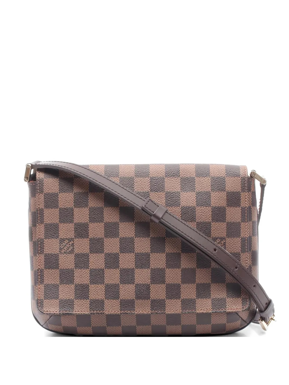 Louis Vuitton Pre-Owned 2004 long Musette Tango Damier Ebène cross body bag - Marrone