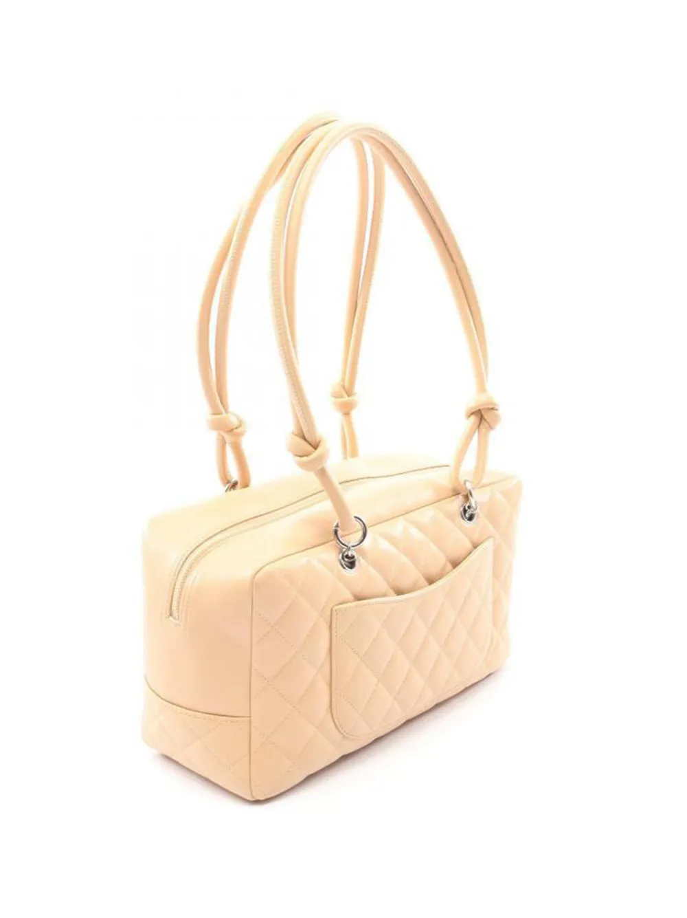 Chanel Pre-owned 2005-2006s Ligne Cambon Leather Bowling Bag in Neutrals, view 2