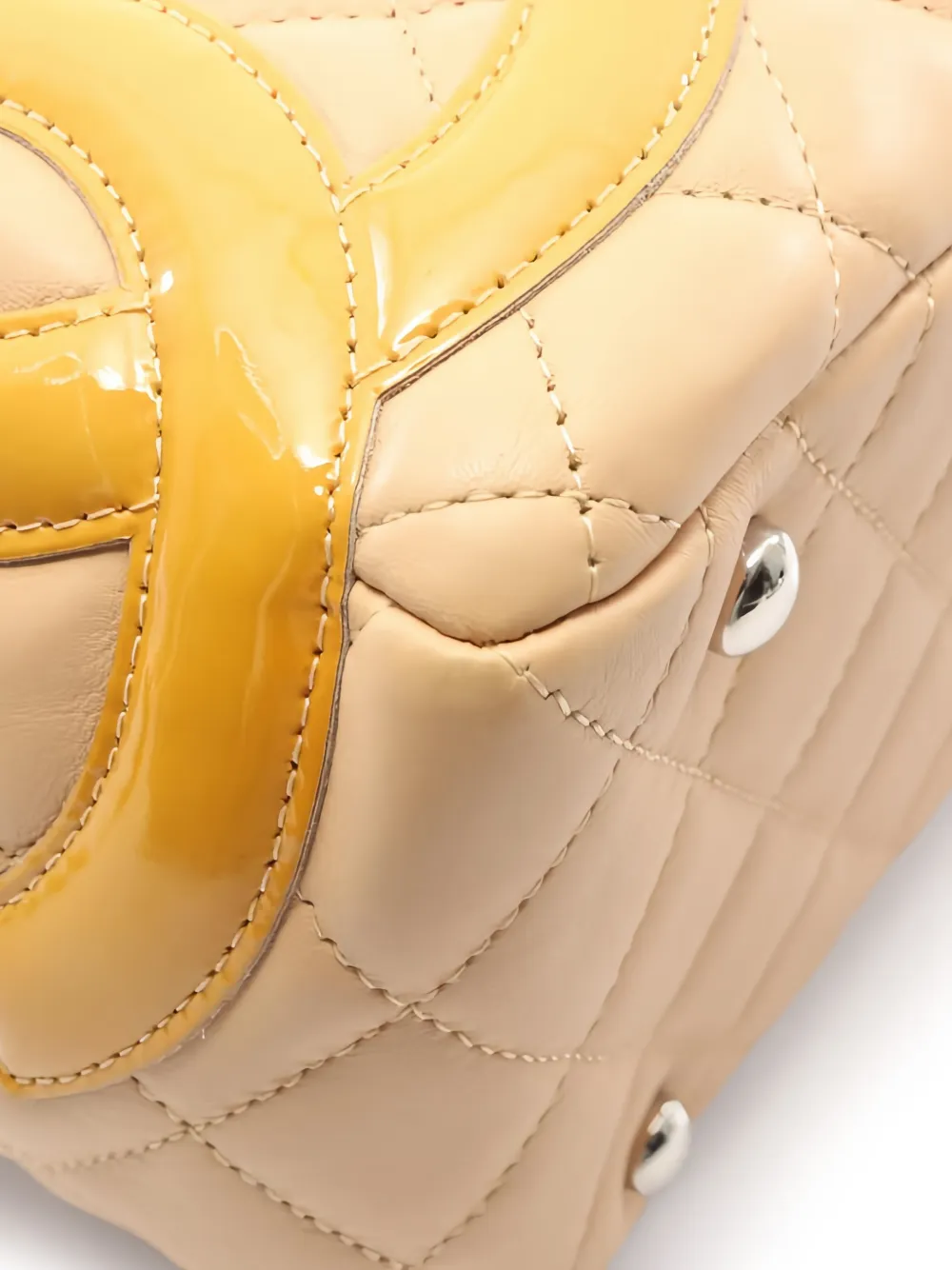 Chanel Pre-owned 2005-2006s Ligne Cambon Leather Bowling Bag in Neutrals, view 4