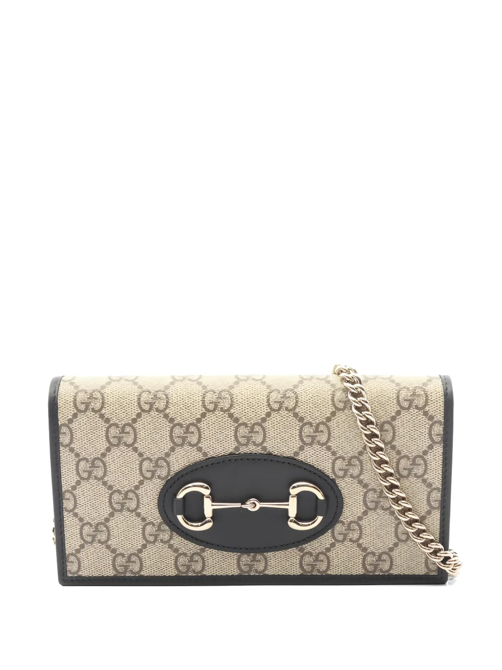 Gucci Pre-Owned 2020s Horsebit 1955 GG Supreme chain wallet - Toni neutri