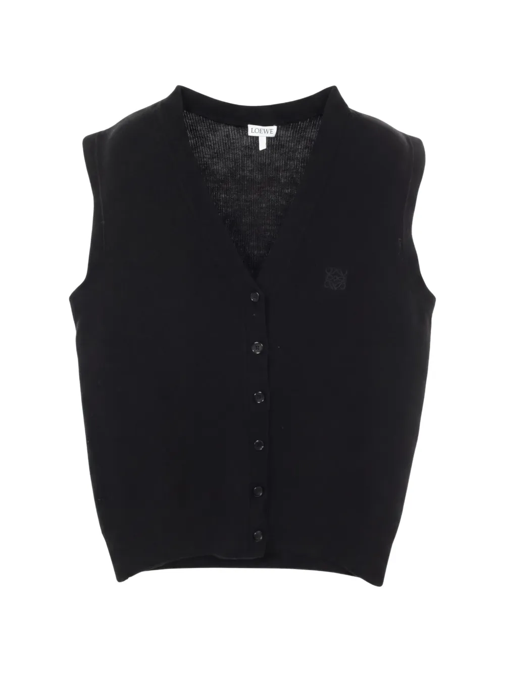 Loewe Pre-Owned Anagram knit vest wool black - Schwarz