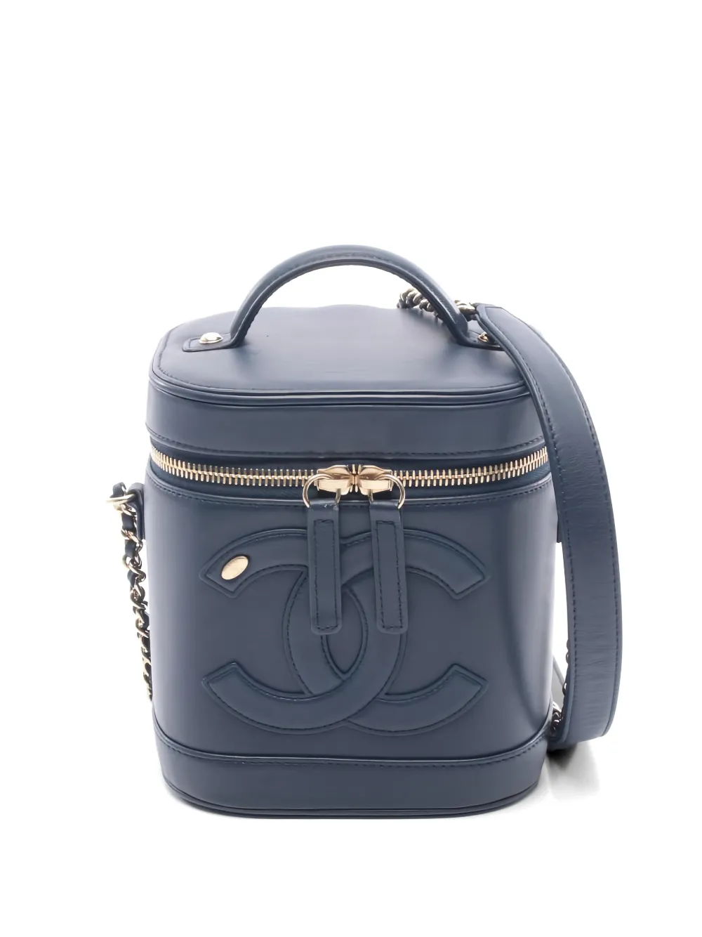 CHANEL Pre-Owned 2019 Coco Mark chain-strap vanity case - Blu