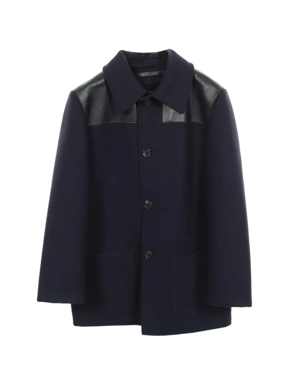 Louis Vuitton Pre-Owned 2000s colour-block leather coat - Blue