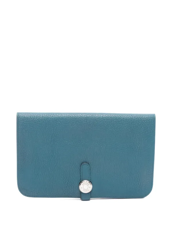 Hermès Pre-owned 2017 Bifold Leather Wallet in Blue