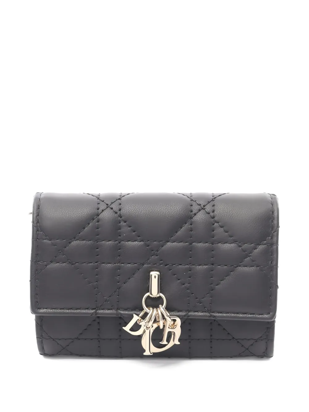 Christian Dior Pre-Owned 2020s My Dior Glycine quilted leather wallet - Nero