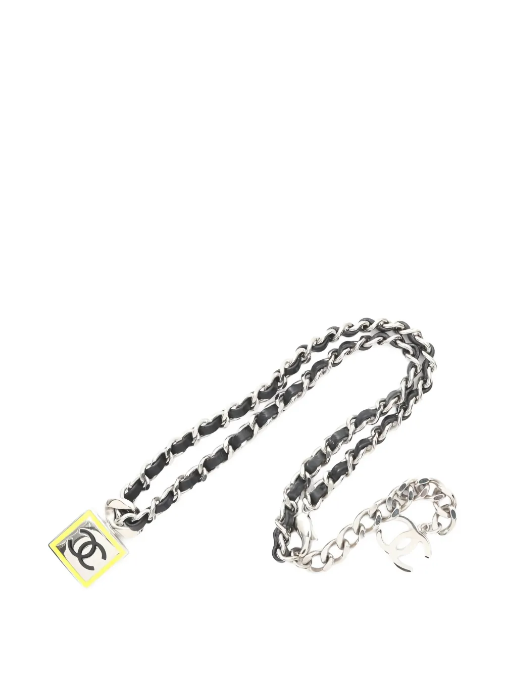 CHANEL Pre-Owned 1988 coco mark necklace - Silber