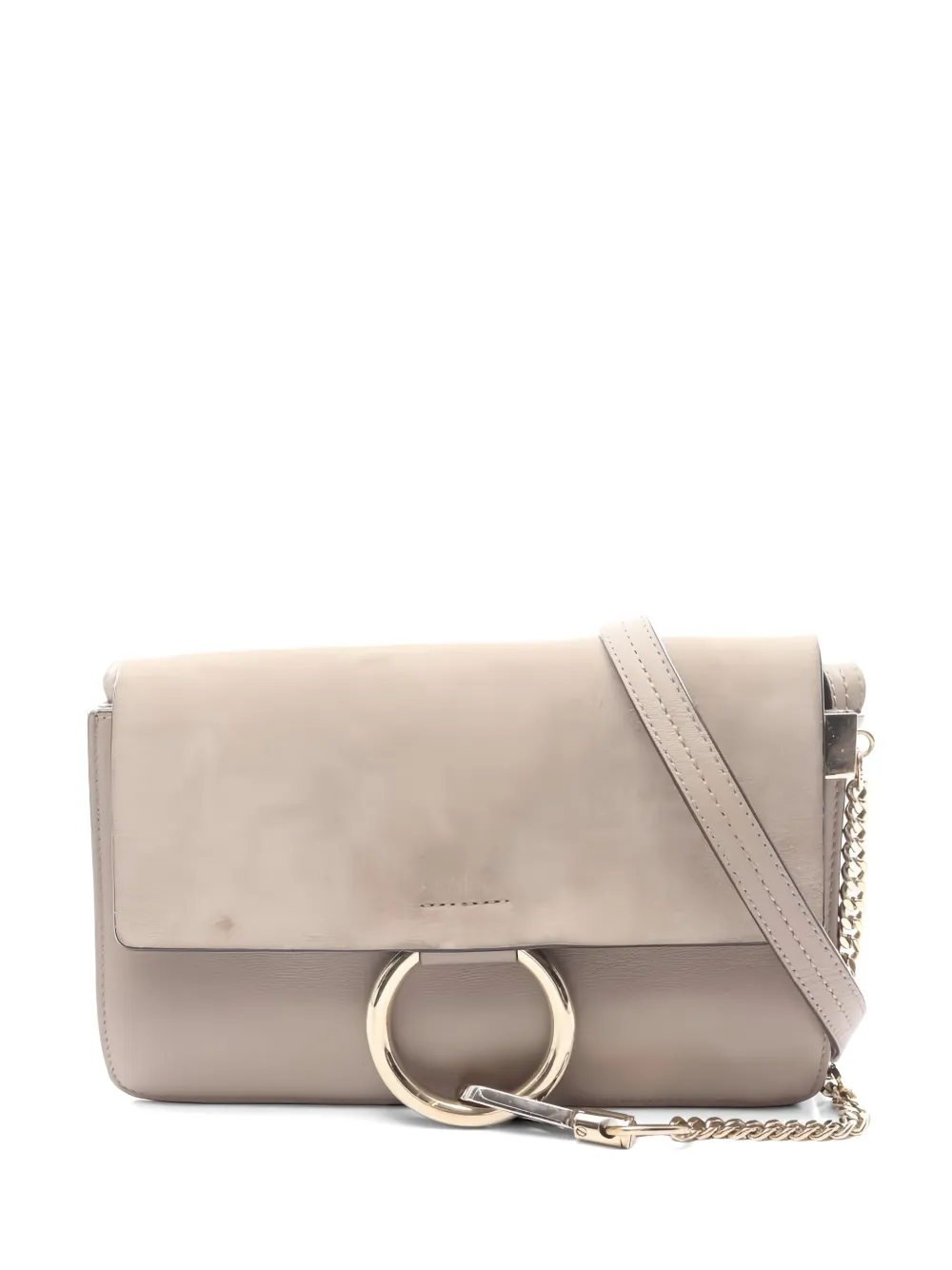 Chloé Pre-Owned 2010s Faye Faye suede shoulder bag - Nude