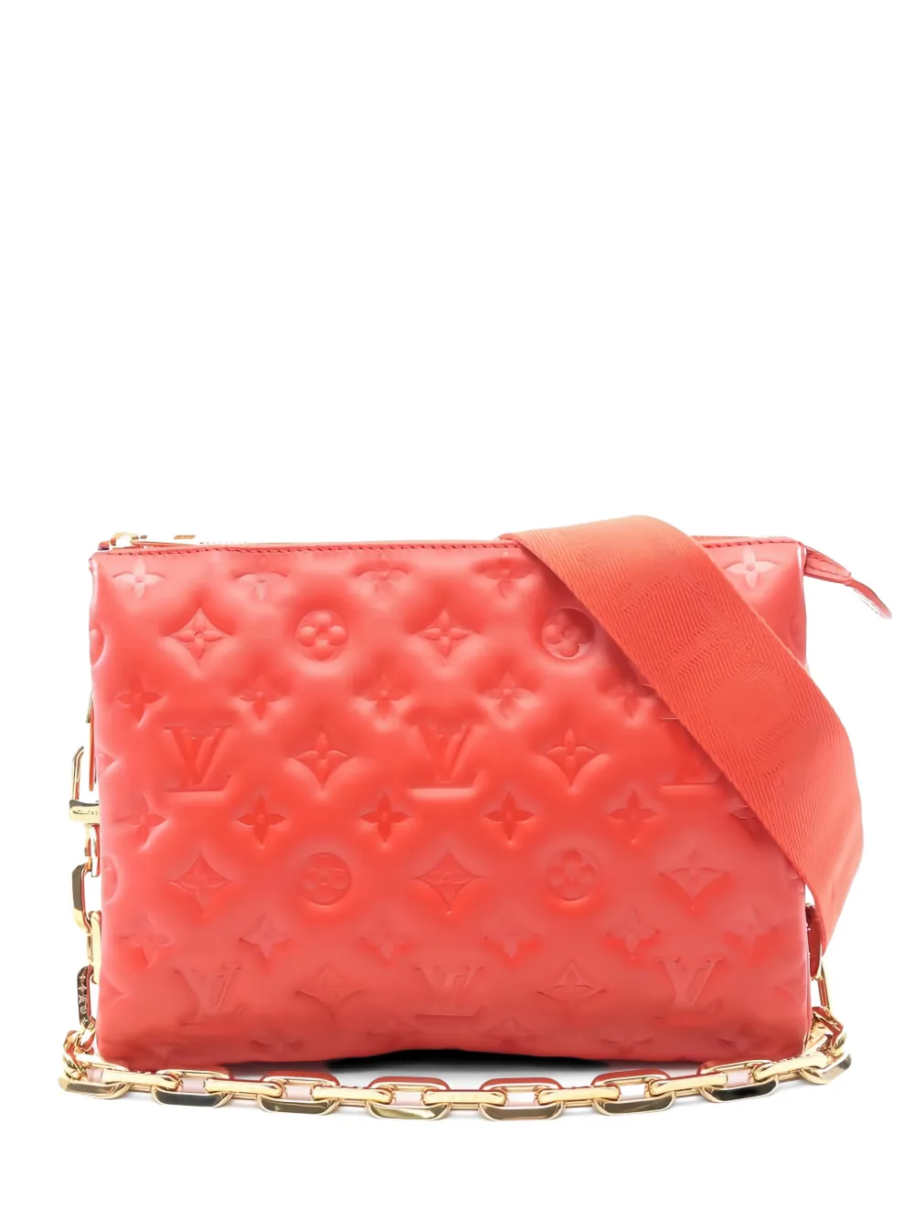 Louis Vuitton Pre-Owned 2021 Coussin monogram embossed coussin pm shoulder bag - Rosso