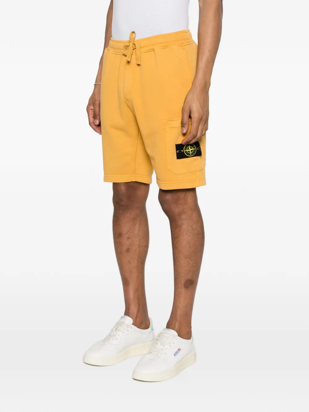 Stone Island Shorts met logopatch Geel