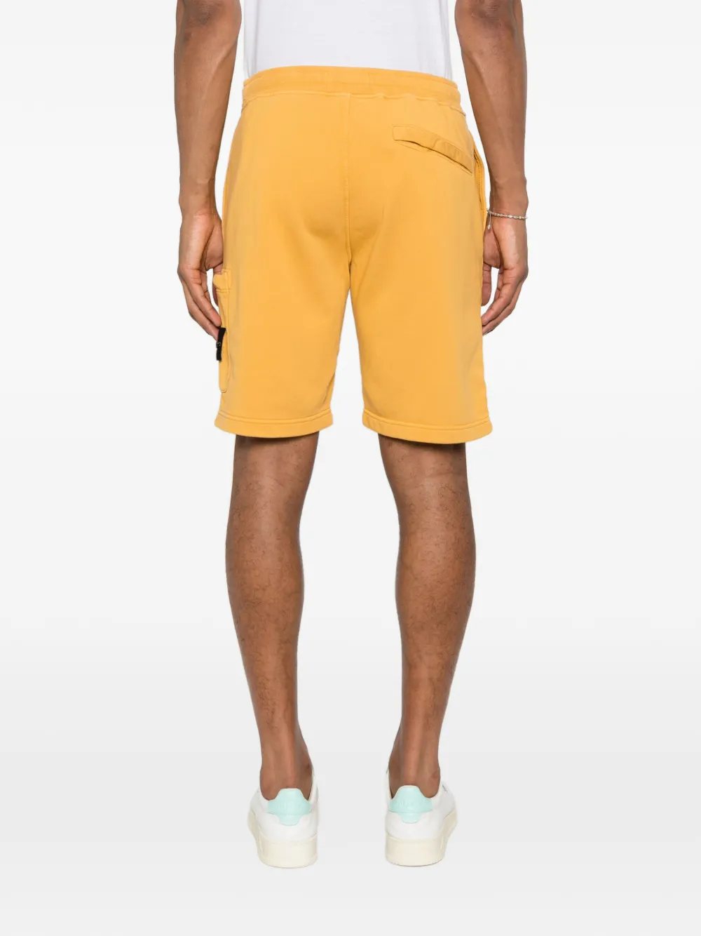 Stone Island Shorts met logopatch Geel
