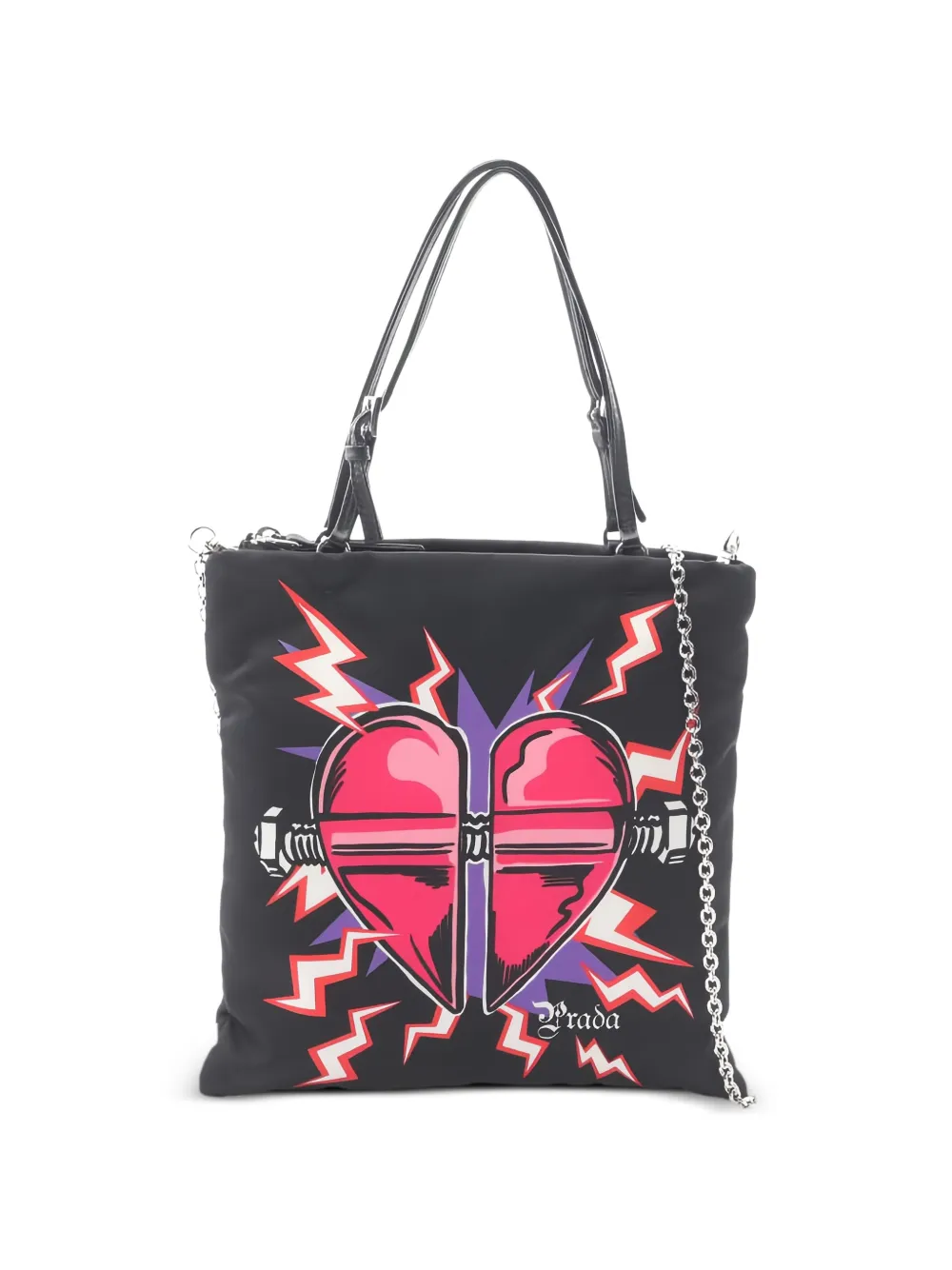 Prada Pre-Owned 2010s Frankenstein Heart tote bag - Nero