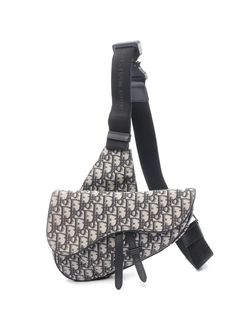 Christian Dior Pre-Owned 2010s Saddle Oblique-jacquard messenger bag - Nude