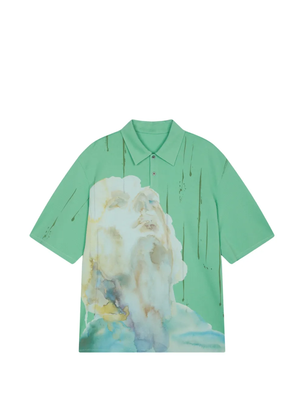CROQUIS t-shirt à col imprimé - Vert
